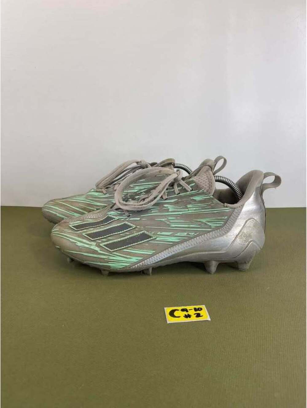 Adidas Adizero 12.0 Silver Mint Green Football Cleats Mens 10.5